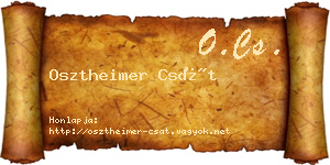 Osztheimer Csát névjegykártya
